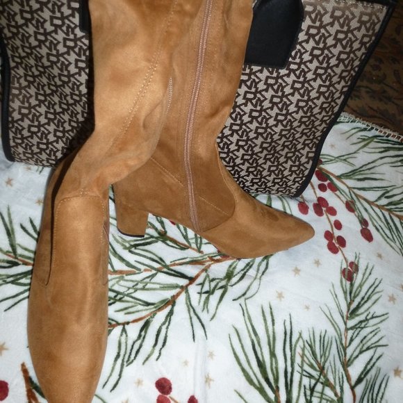 Sale- Stylish Tall Faux Suede Pointed Toe Over-The-Knee Boots sz 42EU/11US - Picture 2 of 11
